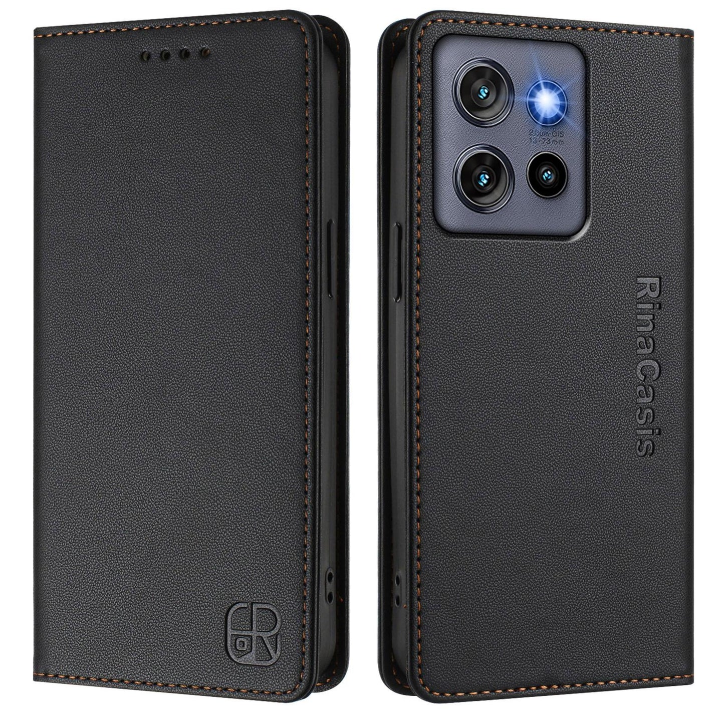 Motorola Moto G Stylus 5G 2025 Dual-Folded Magnetic Suction RFID Blocking PU Leather Wallet Phone Case with Card Slots, Cash Pocket, Kickstand, Full Protective Flip Cover