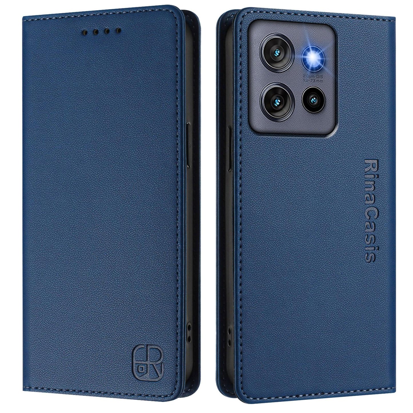 Motorola Moto G Stylus 5G 2025 Dual-Folded Magnetic Suction RFID Blocking PU Leather Wallet Phone Case with Card Slots, Cash Pocket, Kickstand, Full Protective Flip Cover