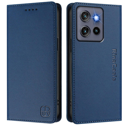 Motorola Moto G Stylus 5G 2025 Dual-Folded Magnetic Suction RFID Blocking PU Leather Wallet Phone Case with Card Slots, Cash Pocket, Kickstand, Full Protective Flip Cover