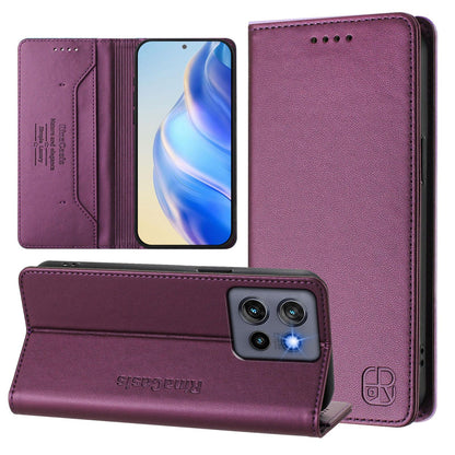 Motorola Moto G Stylus 5G 2025 Dual-Folded Magnetic Suction RFID Blocking PU Leather Wallet Phone Case with Card Slots, Cash Pocket, Kickstand, Full Protective Flip Cover