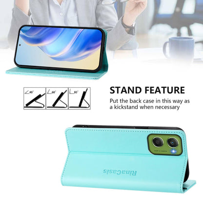 Motorola Moto G06 4G Dual-Folded Magnetic Suction RFID Blocking PU Leather Wallet Phone Case with Card Slots, Cash Pocket, Kickstand, Full Protective Flip Cover