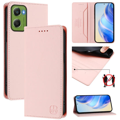Motorola Moto G06 4G Dual-Folded Magnetic Suction RFID Blocking PU Leather Wallet Phone Case with Card Slots, Cash Pocket, Kickstand, Full Protective Flip Cover