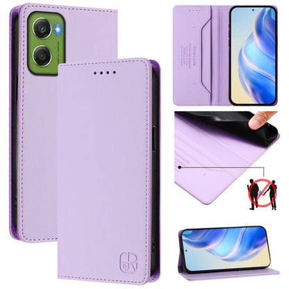 Motorola Moto G06 4G Dual-Folded Magnetic Suction RFID Blocking PU Leather Wallet Phone Case with Card Slots, Cash Pocket, Kickstand, Full Protective Flip Cover