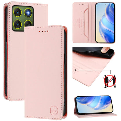 Motorola Edge 70 5G Dual-Folded Magnetic Suction RFID Blocking PU Leather Wallet Phone Case with Card Slots, Cash Pocket, Kickstand, Full Protective Flip Cover