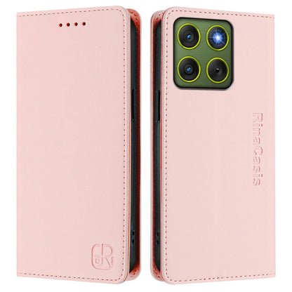 Motorola Edge 70 5G Dual-Folded Magnetic Suction RFID Blocking PU Leather Wallet Phone Case with Card Slots, Cash Pocket, Kickstand, Full Protective Flip Cover
