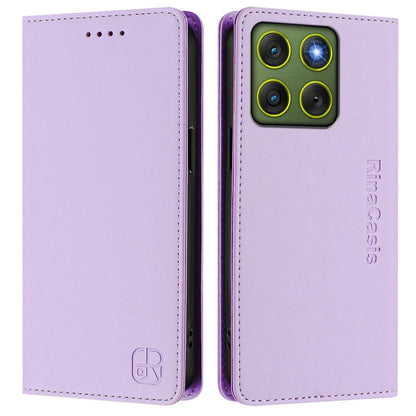 Motorola Edge 70 5G Dual-Folded Magnetic Suction RFID Blocking PU Leather Wallet Phone Case with Card Slots, Cash Pocket, Kickstand, Full Protective Flip Cover