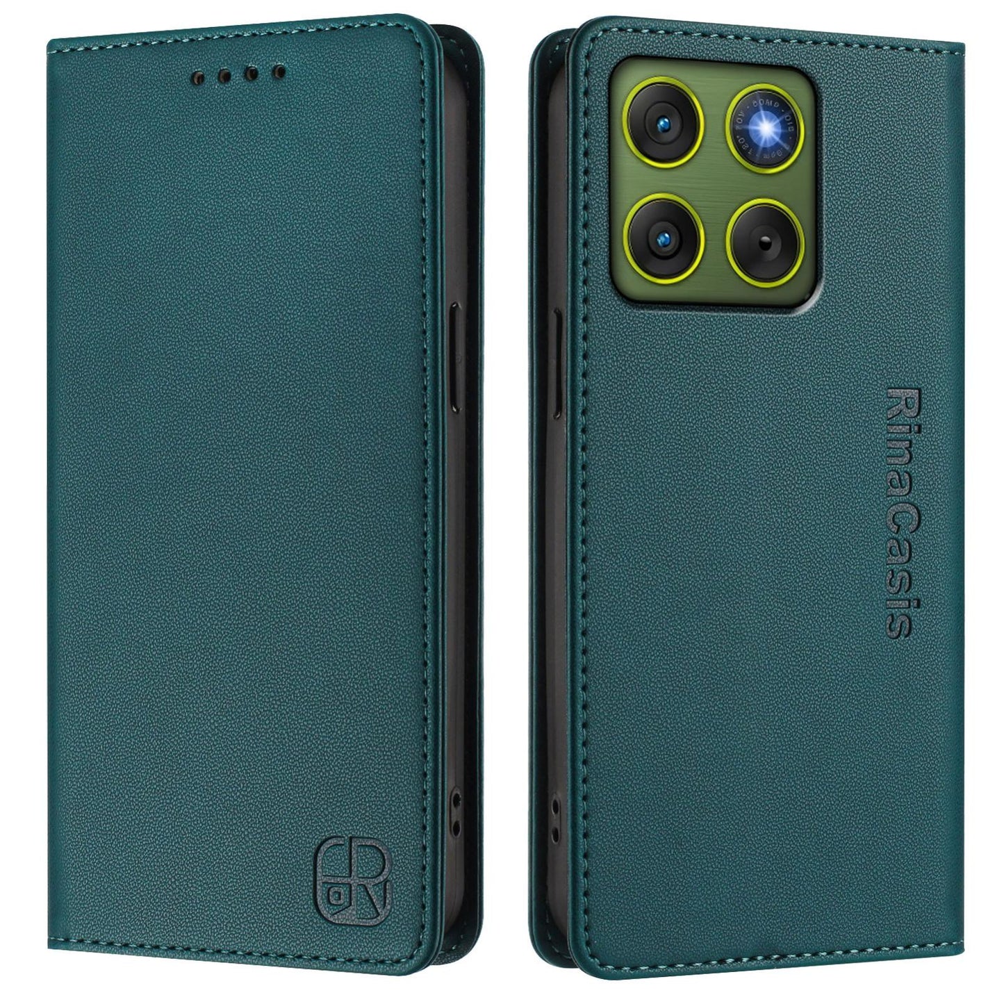 Motorola Edge 70 5G Dual-Folded Magnetic Suction RFID Blocking PU Leather Wallet Phone Case with Card Slots, Cash Pocket, Kickstand, Full Protective Flip Cover