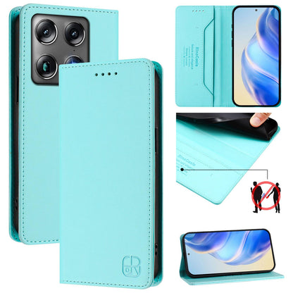 Motorola Signature 5G Dual-Folded Magnetic Suction RFID Blocking PU Leather Wallet Phone Case with Card Slots, Cash Pocket, Kickstand, Full Protective Flip Cover