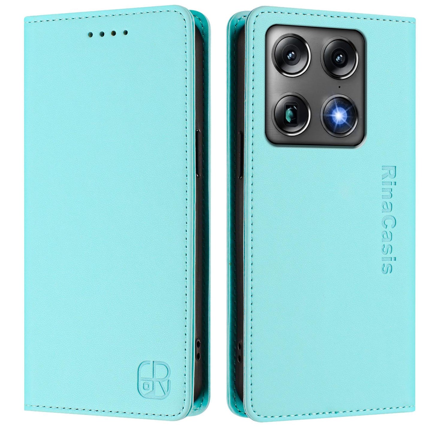Motorola Signature 5G Dual-Folded Magnetic Suction RFID Blocking PU Leather Wallet Phone Case with Card Slots, Cash Pocket, Kickstand, Full Protective Flip Cover