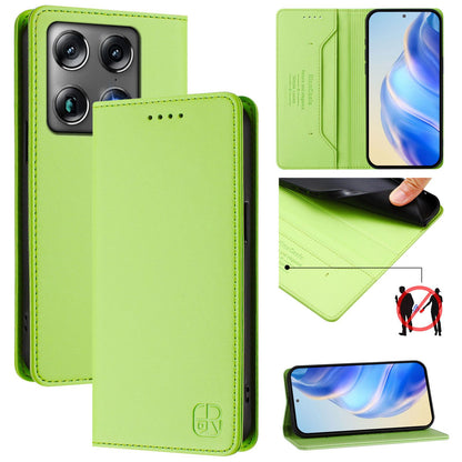 Motorola Signature 5G Dual-Folded Magnetic Suction RFID Blocking PU Leather Wallet Phone Case with Card Slots, Cash Pocket, Kickstand, Full Protective Flip Cover