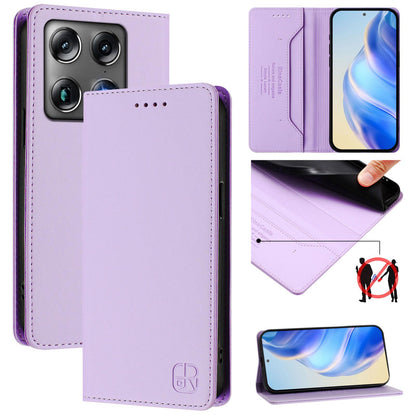 Motorola Signature 5G Dual-Folded Magnetic Suction RFID Blocking PU Leather Wallet Phone Case with Card Slots, Cash Pocket, Kickstand, Full Protective Flip Cover