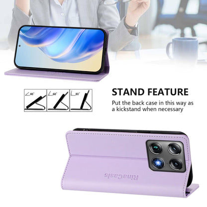 Motorola Signature 5G Dual-Folded Magnetic Suction RFID Blocking PU Leather Wallet Phone Case with Card Slots, Cash Pocket, Kickstand, Full Protective Flip Cover