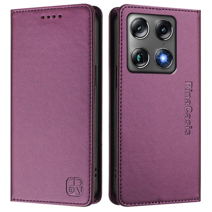 Motorola Signature 5G Dual-Folded Magnetic Suction RFID Blocking PU Leather Wallet Phone Case with Card Slots, Cash Pocket, Kickstand, Full Protective Flip Cover