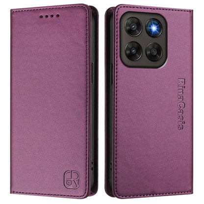 Motorola Moto G77 5G Dual-Folded Magnetic Suction RFID Blocking PU Leather Wallet Phone Case with Card Slots, Cash Pocket, Kickstand, Full Protective Flip Cover