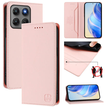 Motorola Moto G37 Power 5G Dual-Folded Magnetic Suction RFID Blocking PU Leather Wallet Phone Case with Card Slots, Cash Pocket, Kickstand, Full Protective Flip Cover