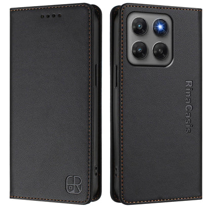 Motorola Moto G37 Power 5G Dual-Folded Magnetic Suction RFID Blocking PU Leather Wallet Phone Case with Card Slots, Cash Pocket, Kickstand, Full Protective Flip Cover