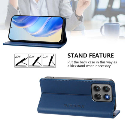 Motorola Moto G37 Power 5G Dual-Folded Magnetic Suction RFID Blocking PU Leather Wallet Phone Case with Card Slots, Cash Pocket, Kickstand, Full Protective Flip Cover