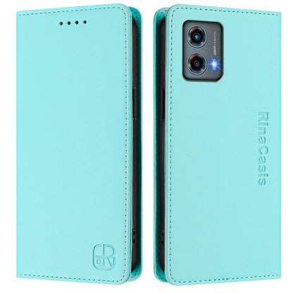 Motorola Moto G 5G 2023 Dual-Folded Magnetic Suction RFID Blocking PU Leather Wallet Phone Case with Card Slots, Cash Pocket, Kickstand, Full Protective Flip Cover