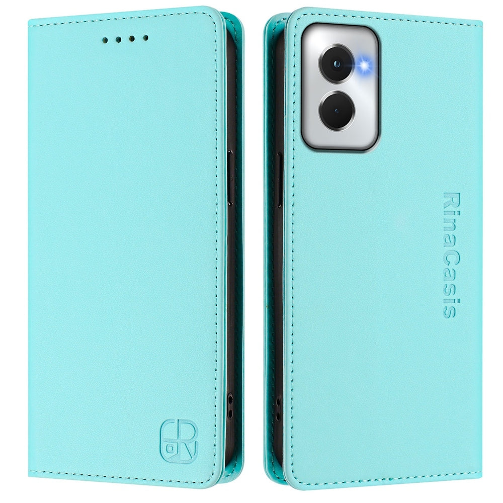 Motorola Moto G Power 5G 2024 Dual-Folded Magnetic Suction RFID Blocking PU Leather Wallet Phone Case with Card Slots, Cash Pocket, Kickstand, Full Protective Flip Cover