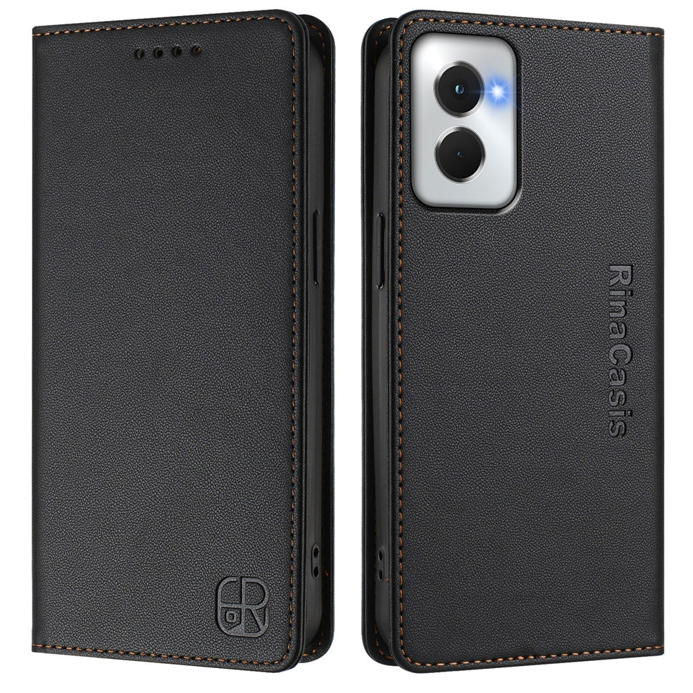 Motorola Moto G Power 5G 2024 Dual-Folded Magnetic Suction RFID Blocking PU Leather Wallet Phone Case with Card Slots, Cash Pocket, Kickstand, Full Protective Flip Cover