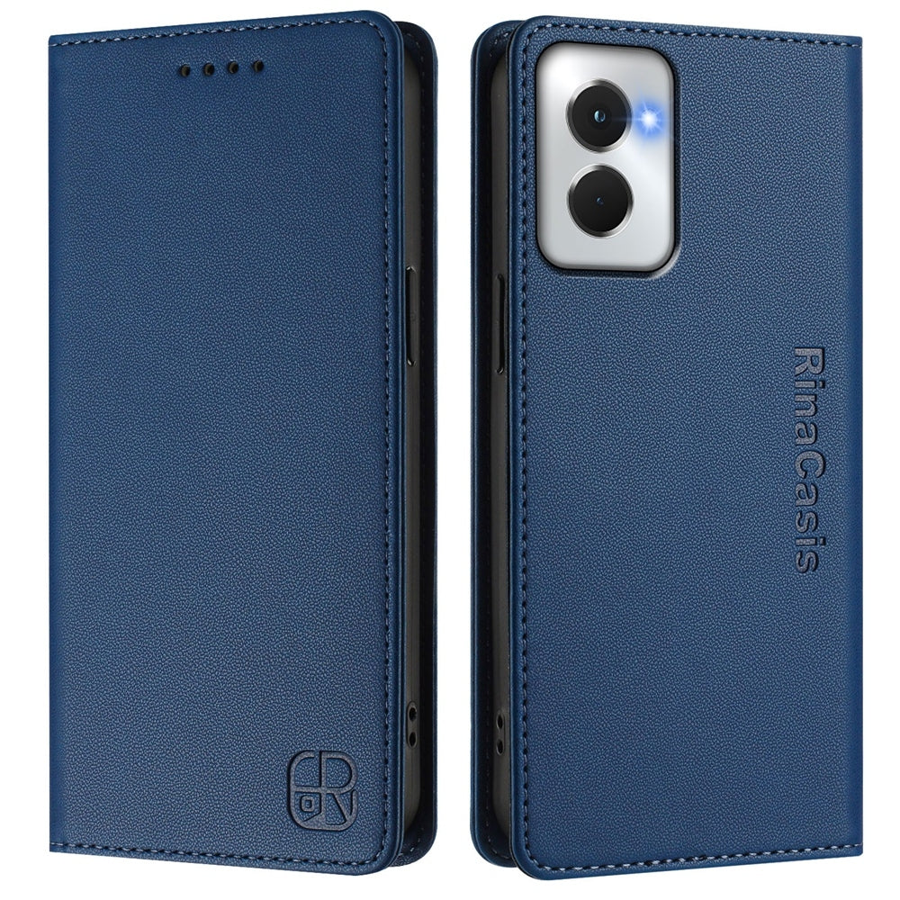 Motorola Moto G Power 5G 2024 Dual-Folded Magnetic Suction RFID Blocking PU Leather Wallet Phone Case with Card Slots, Cash Pocket, Kickstand, Full Protective Flip Cover