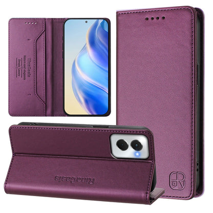 Motorola Moto G Power 5G 2024 Dual-Folded Magnetic Suction RFID Blocking PU Leather Wallet Phone Case with Card Slots, Cash Pocket, Kickstand, Full Protective Flip Cover