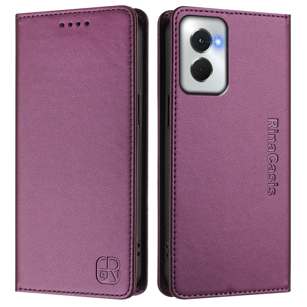 Motorola Moto G Power 5G 2024 Dual-Folded Magnetic Suction RFID Blocking PU Leather Wallet Phone Case with Card Slots, Cash Pocket, Kickstand, Full Protective Flip Cover