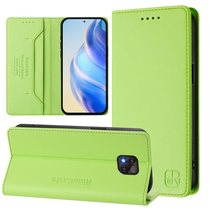 Motorola Moto G Power 2021 Dual-Folded Magnetic Suction RFID Blocking PU Leather Wallet Phone Case with Card Slots, Cash Pocket, Kickstand, Full Protective Flip Cover