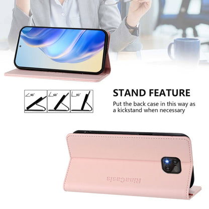 Motorola Moto G Power 2021 Dual-Folded Magnetic Suction RFID Blocking PU Leather Wallet Phone Case with Card Slots, Cash Pocket, Kickstand, Full Protective Flip Cover