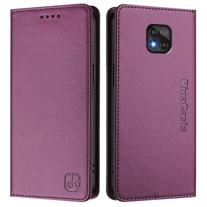 Motorola Moto G Power 2021 Dual-Folded Magnetic Suction RFID Blocking PU Leather Wallet Phone Case with Card Slots, Cash Pocket, Kickstand, Full Protective Flip Cover