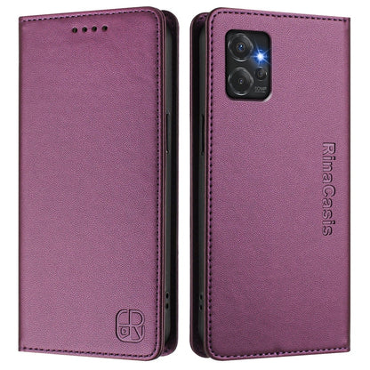 Motorola Moto G Power 2023 Dual-Folded Magnetic Suction RFID Blocking PU Leather Wallet Phone Case with Card Slots, Cash Pocket, Kickstand, Full Protective Flip Cover