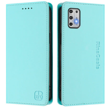 Motorola Moto G Stylus 4G 2021 Dual-Folded Magnetic Suction RFID Blocking PU Leather Wallet Phone Case with Card Slots, Cash Pocket, Kickstand, Full Protective Flip Cover