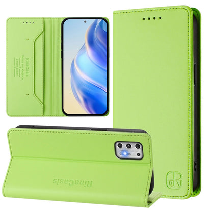 Motorola Moto G Stylus 4G 2021 Dual-Folded Magnetic Suction RFID Blocking PU Leather Wallet Phone Case with Card Slots, Cash Pocket, Kickstand, Full Protective Flip Cover