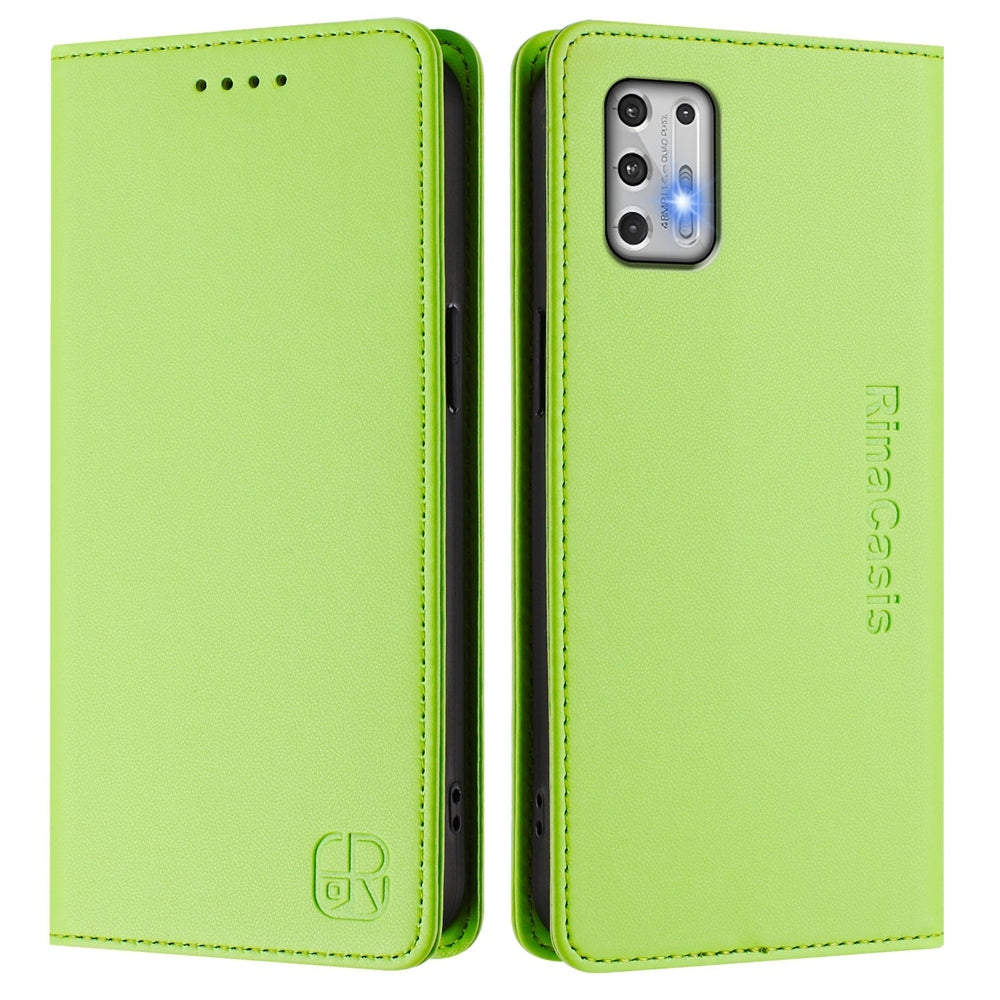 Motorola Moto G Stylus 4G 2021 Dual-Folded Magnetic Suction RFID Blocking PU Leather Wallet Phone Case with Card Slots, Cash Pocket, Kickstand, Full Protective Flip Cover