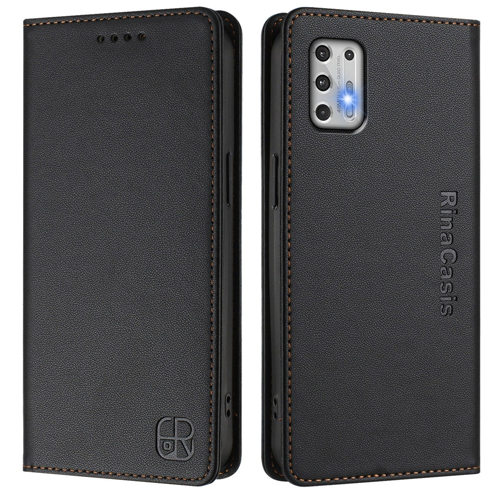 Motorola Moto G Stylus 4G 2021 Dual-Folded Magnetic Suction RFID Blocking PU Leather Wallet Phone Case with Card Slots, Cash Pocket, Kickstand, Full Protective Flip Cover