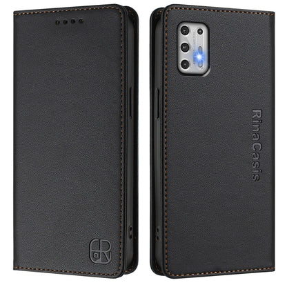 Motorola Moto G Stylus 4G 2021 Dual-Folded Magnetic Suction RFID Blocking PU Leather Wallet Phone Case with Card Slots, Cash Pocket, Kickstand, Full Protective Flip Cover