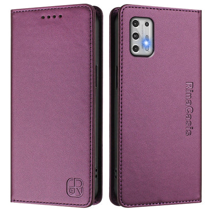 Motorola Moto G Stylus 4G 2021 Dual-Folded Magnetic Suction RFID Blocking PU Leather Wallet Phone Case with Card Slots, Cash Pocket, Kickstand, Full Protective Flip Cover