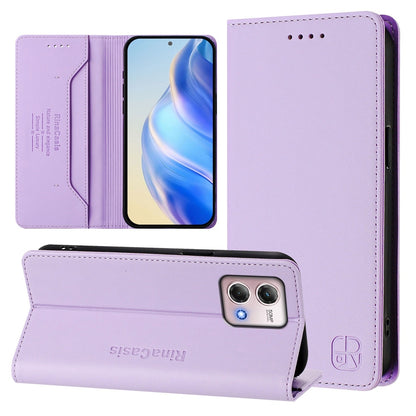 Motorola Moto G Stylus 4G 2023 Dual-Folded Magnetic Suction RFID Blocking PU Leather Wallet Phone Case with Card Slots, Cash Pocket, Kickstand, Full Protective Flip Cover
