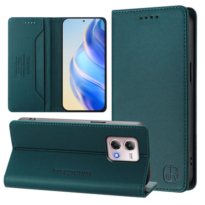 Motorola Moto G Stylus 4G 2023 Dual-Folded Magnetic Suction RFID Blocking PU Leather Wallet Phone Case with Card Slots, Cash Pocket, Kickstand, Full Protective Flip Cover