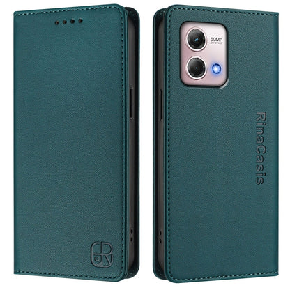 Motorola Moto G Stylus 4G 2023 Dual-Folded Magnetic Suction RFID Blocking PU Leather Wallet Phone Case with Card Slots, Cash Pocket, Kickstand, Full Protective Flip Cover