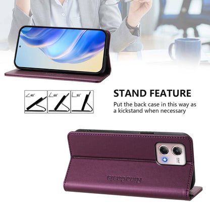 Motorola Moto G Stylus 4G 2023 Dual-Folded Magnetic Suction RFID Blocking PU Leather Wallet Phone Case with Card Slots, Cash Pocket, Kickstand, Full Protective Flip Cover