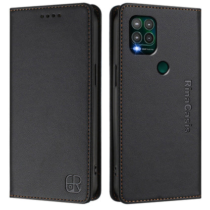 Motorola Moto G Stylus 5G 2021 Dual-Folded Magnetic Suction RFID Blocking PU Leather Wallet Phone Case with Card Slots, Cash Pocket, Kickstand, Full Protective Flip Cover