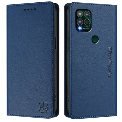 Motorola Moto G Stylus 5G 2021 Dual-Folded Magnetic Suction RFID Blocking PU Leather Wallet Phone Case with Card Slots, Cash Pocket, Kickstand, Full Protective Flip Cover