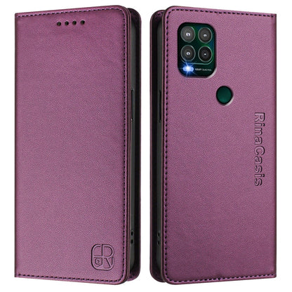 Motorola Moto G Stylus 5G 2021 Dual-Folded Magnetic Suction RFID Blocking PU Leather Wallet Phone Case with Card Slots, Cash Pocket, Kickstand, Full Protective Flip Cover