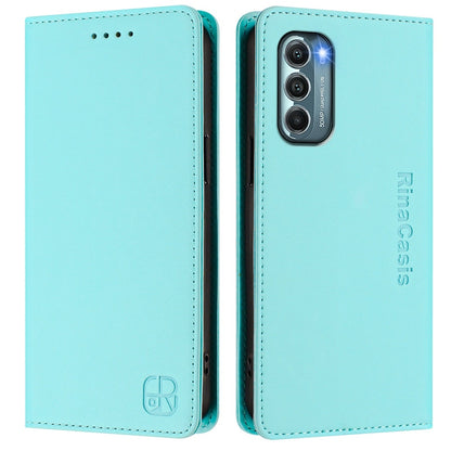 Motorola Moto G Stylus 5G 2022 Dual-Folded Magnetic Suction RFID Blocking PU Leather Wallet Phone Case with Card Slots, Cash Pocket, Kickstand, Full Protective Flip Cover