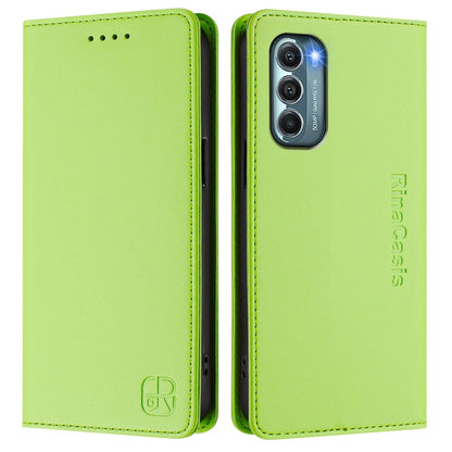 Motorola Moto G Stylus 5G 2022 Dual-Folded Magnetic Suction RFID Blocking PU Leather Wallet Phone Case with Card Slots, Cash Pocket, Kickstand, Full Protective Flip Cover