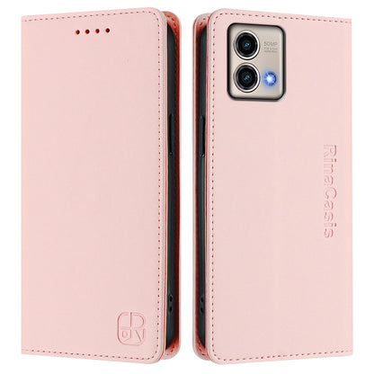 Motorola Moto G Stylus 5G 2023 Dual-Folded Magnetic Suction RFID Blocking PU Leather Wallet Phone Case with Card Slots, Cash Pocket, Kickstand, Full Protective Flip Cover