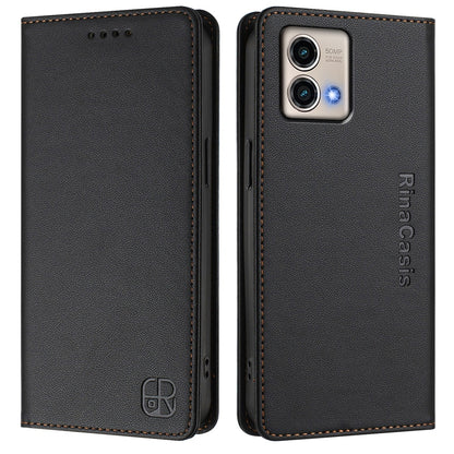 Motorola Moto G Stylus 5G 2023 Dual-Folded Magnetic Suction RFID Blocking PU Leather Wallet Phone Case with Card Slots, Cash Pocket, Kickstand, Full Protective Flip Cover