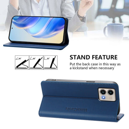 Motorola Moto G Stylus 5G 2023 Dual-Folded Magnetic Suction RFID Blocking PU Leather Wallet Phone Case with Card Slots, Cash Pocket, Kickstand, Full Protective Flip Cover