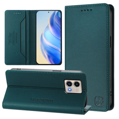 Motorola Moto G Stylus 5G 2023 Dual-Folded Magnetic Suction RFID Blocking PU Leather Wallet Phone Case with Card Slots, Cash Pocket, Kickstand, Full Protective Flip Cover